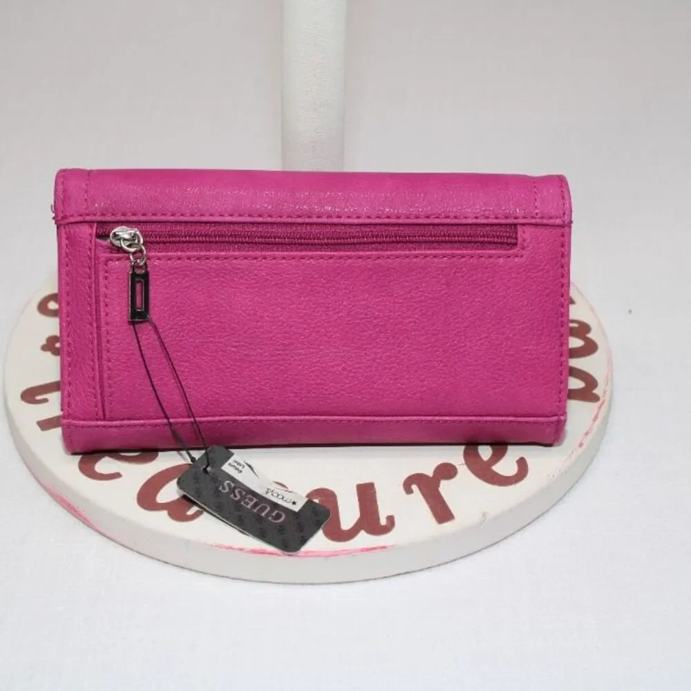 Guess Tulip Pink Tri Fold Women's Envelope Style Wallet New with Tags